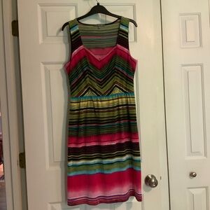 Funky rainbow striped dress